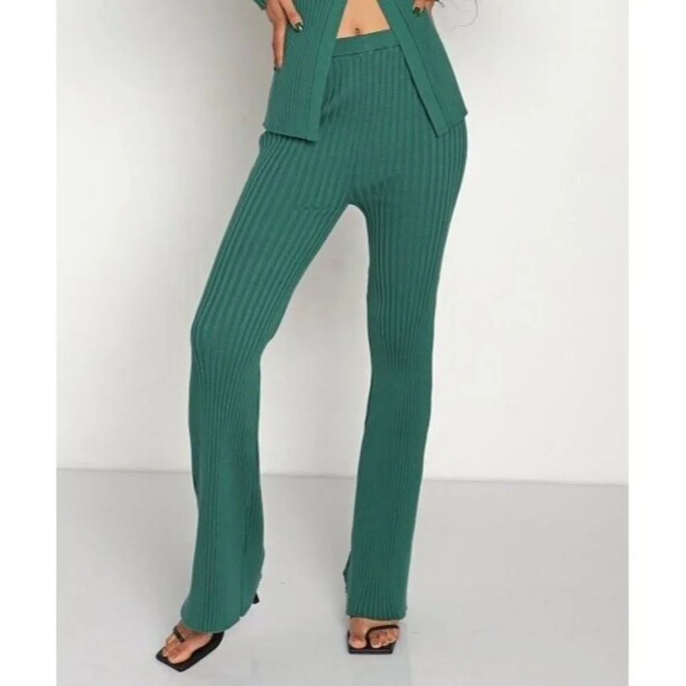 Callahan Trish Pants Fern Green Rib Knit - Picture 2 of 5